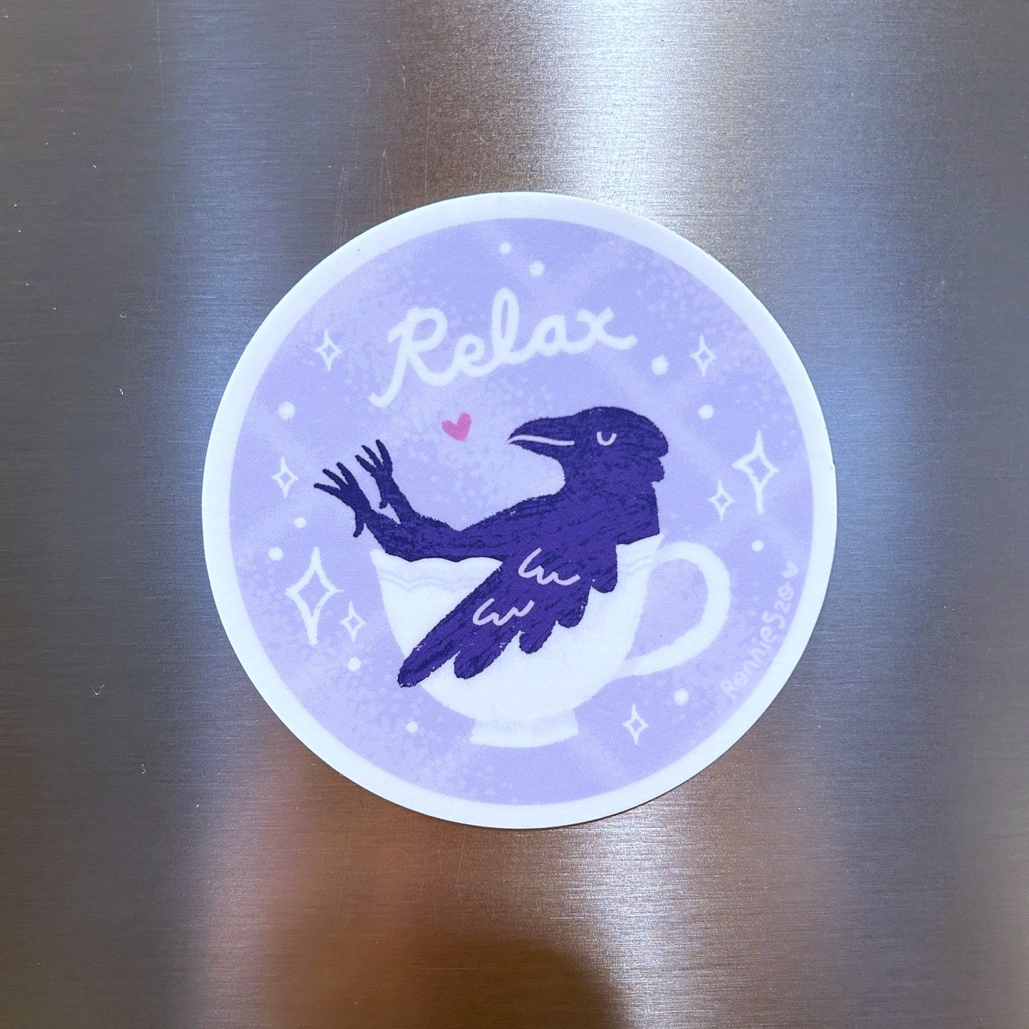 Relax Crow Teacup - Magnet