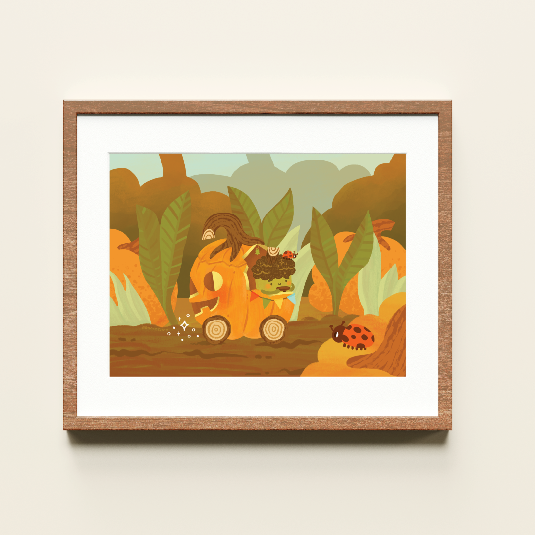 Pumpkin Acorn Car Print