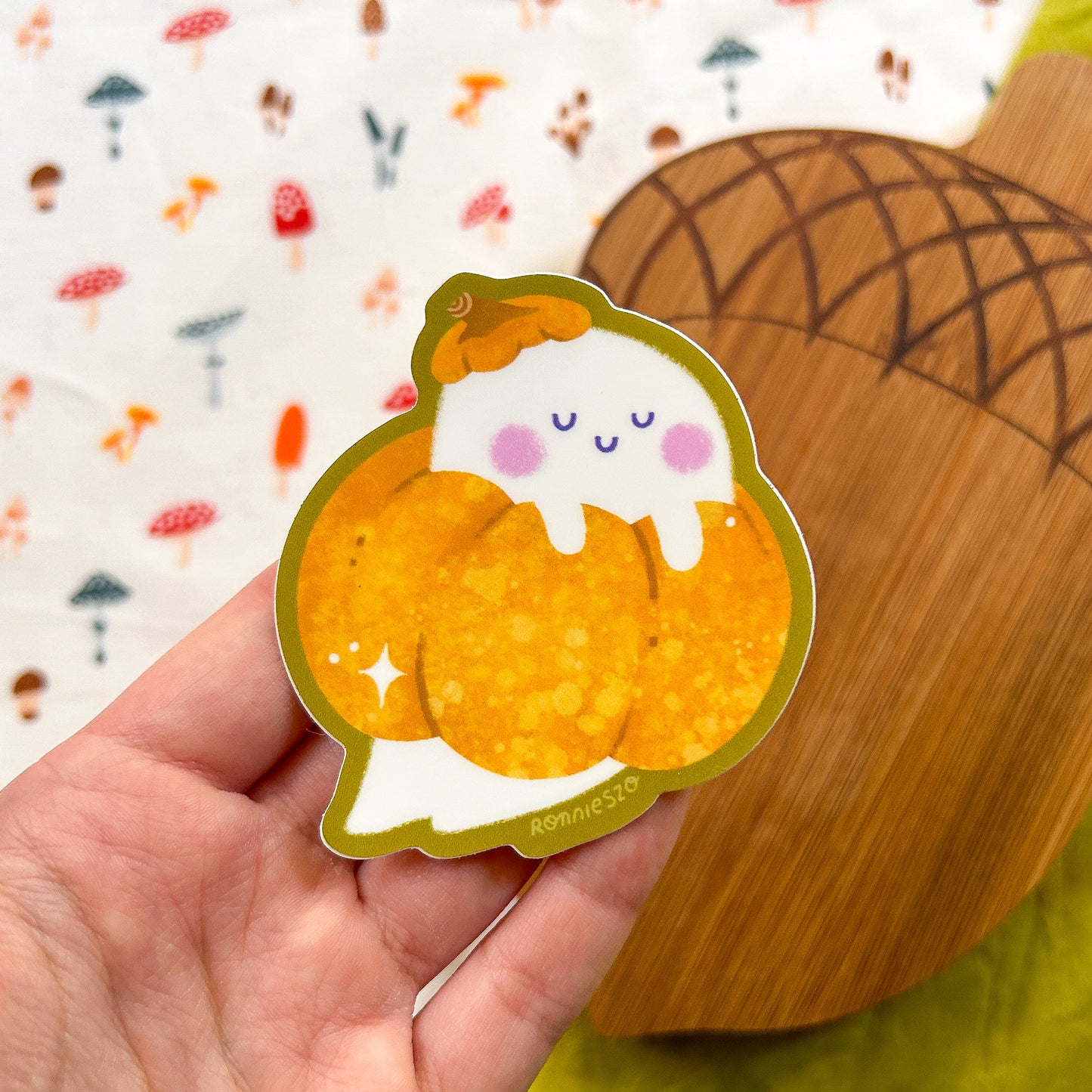 Pumpkin Ghost Vinyl Sticker