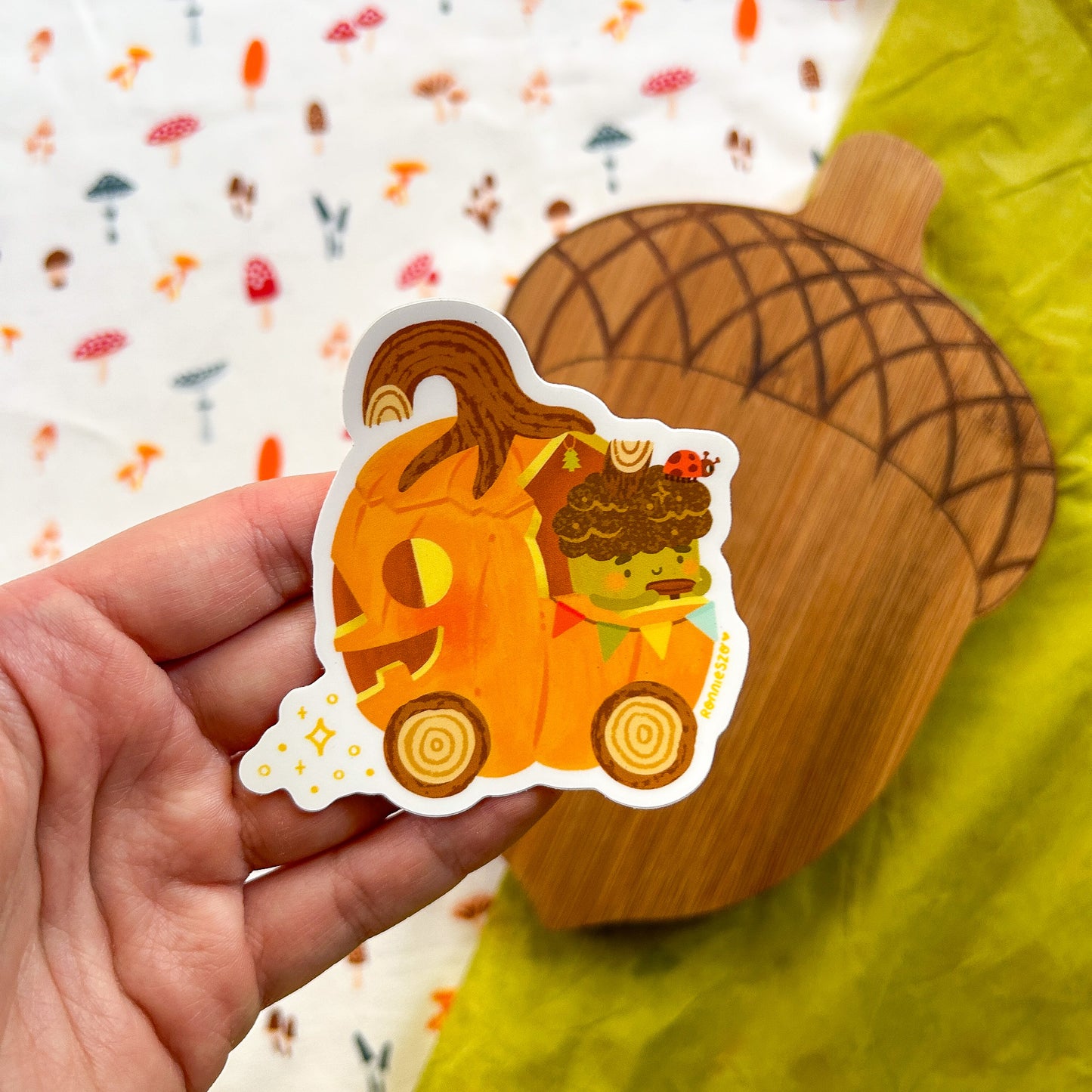 Pumpkin Acorn Car Vinyl Sticker