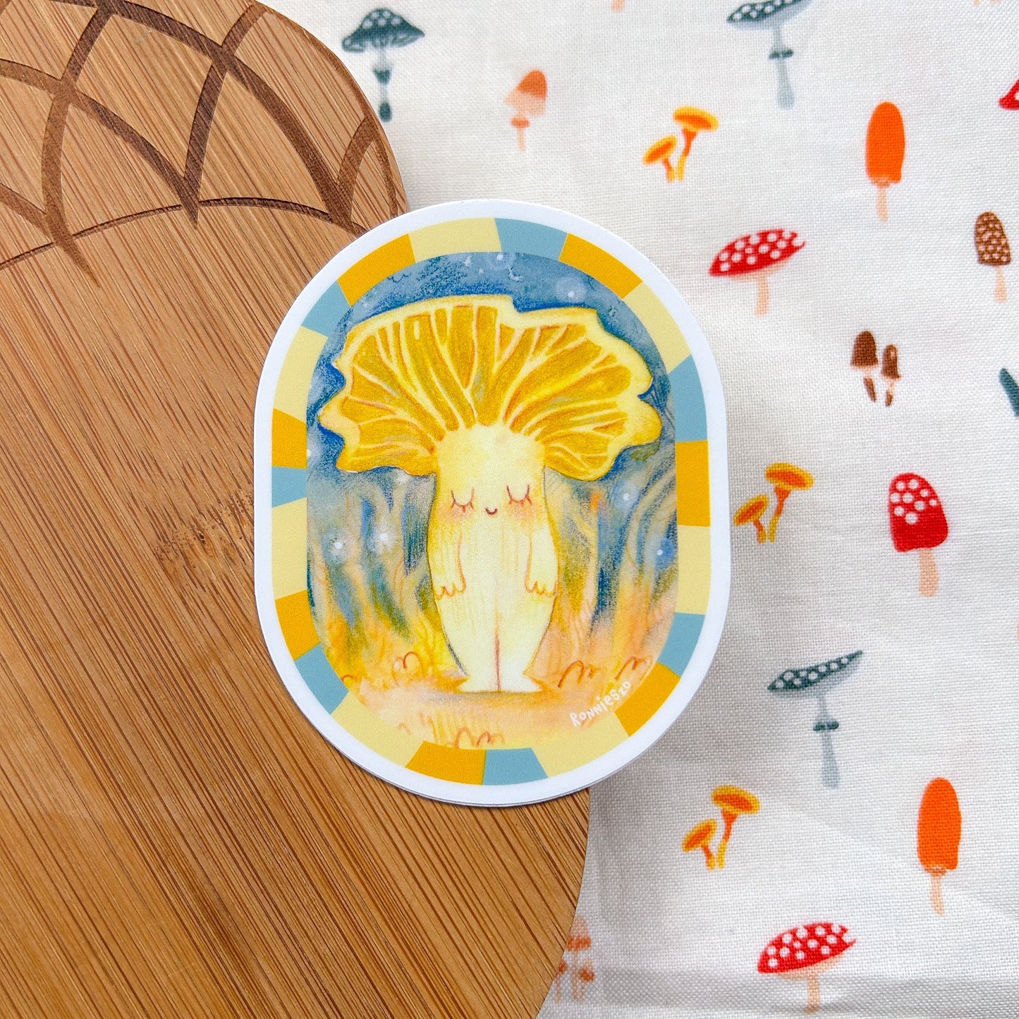 Chanterelle Mushroom Vinyl Sticker