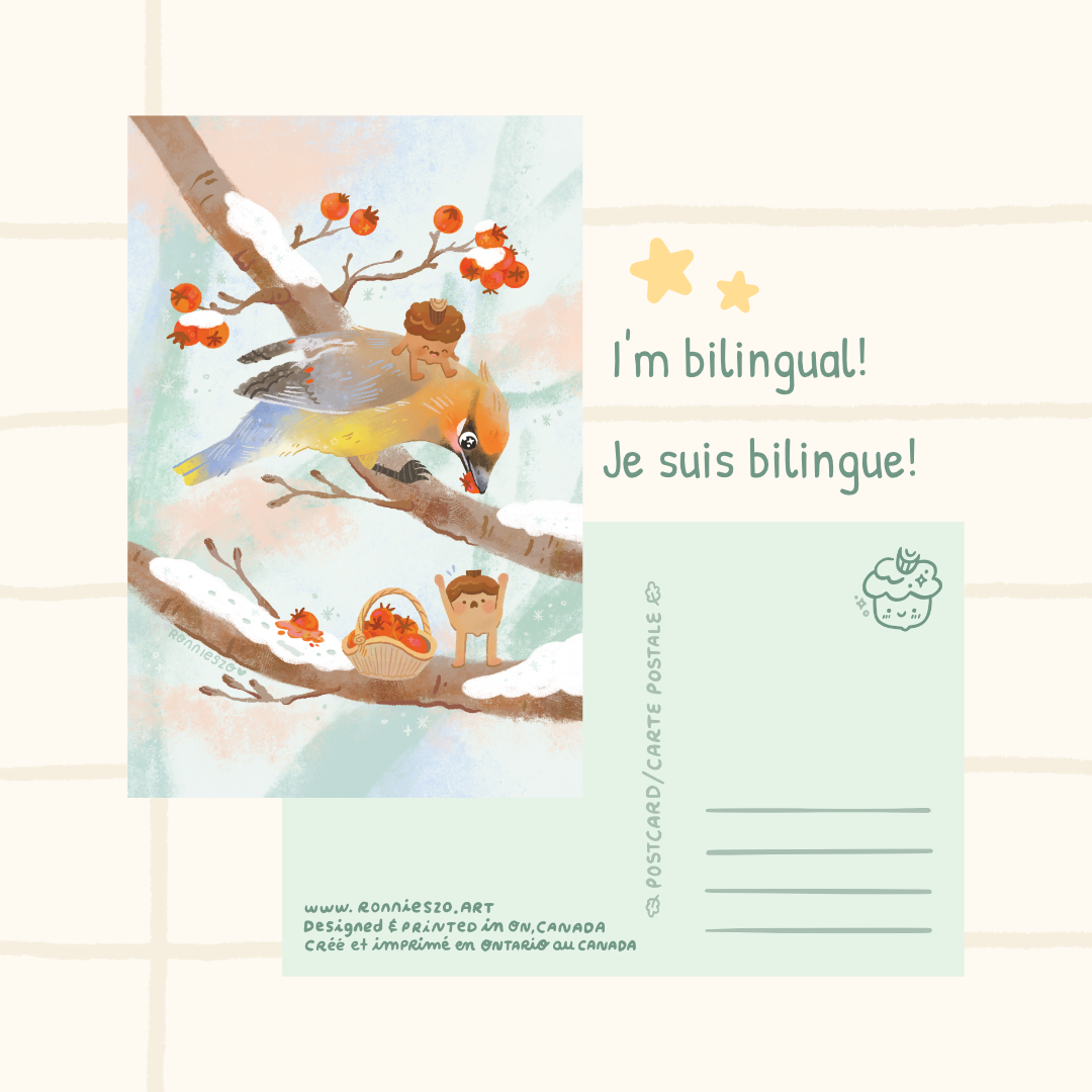 Cedar Waxwings - Postcard