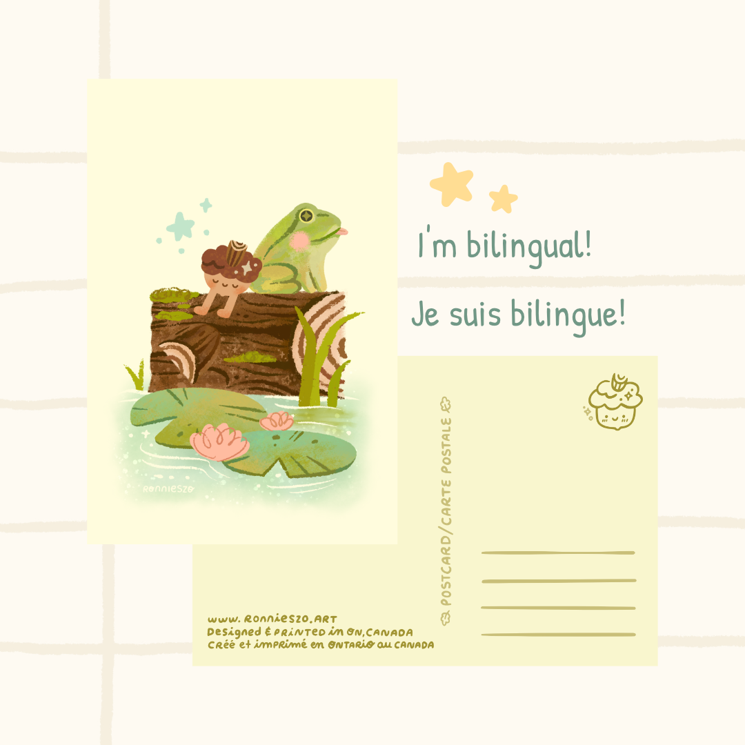 Frog on a Log - Postcard