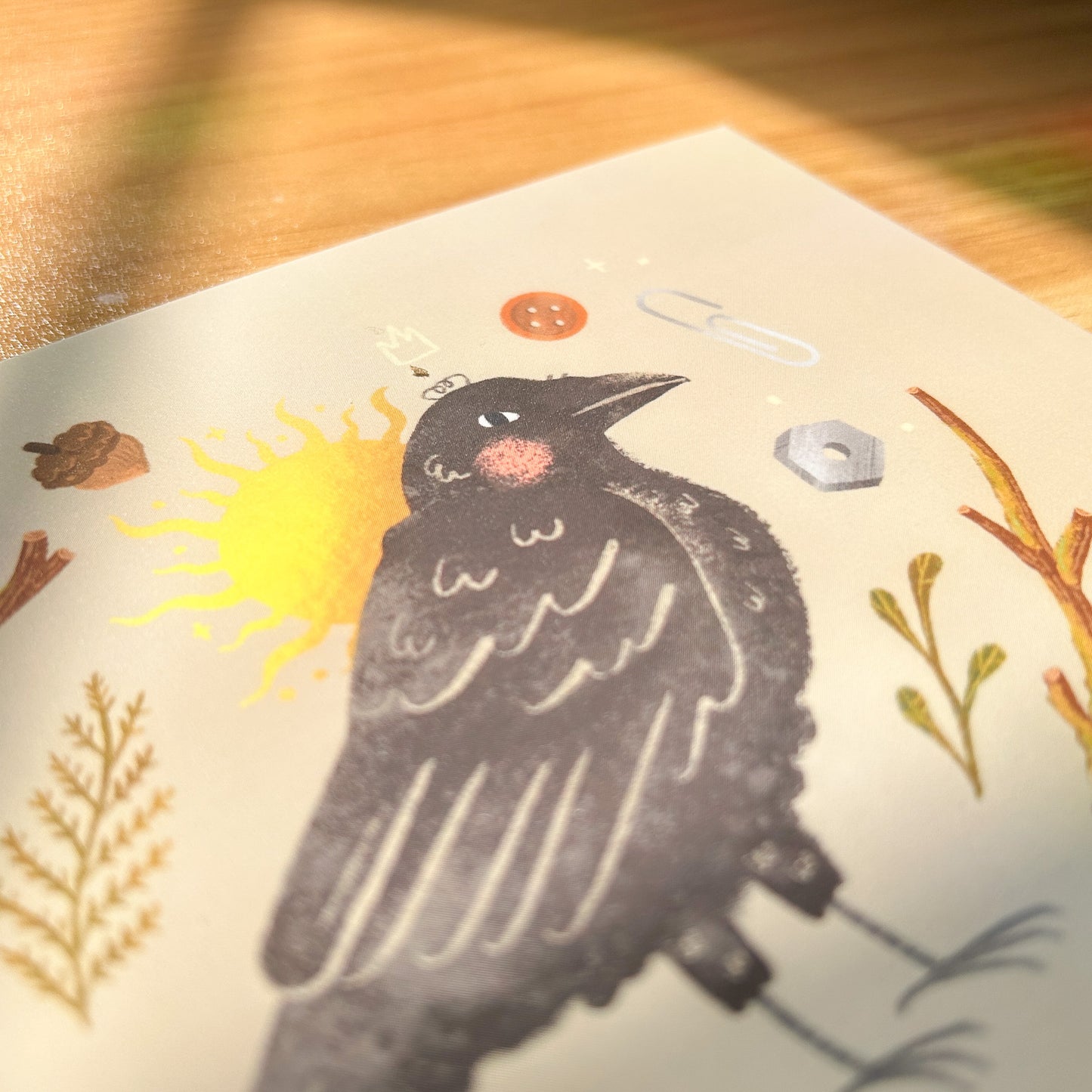 Trinket Crow Art Print