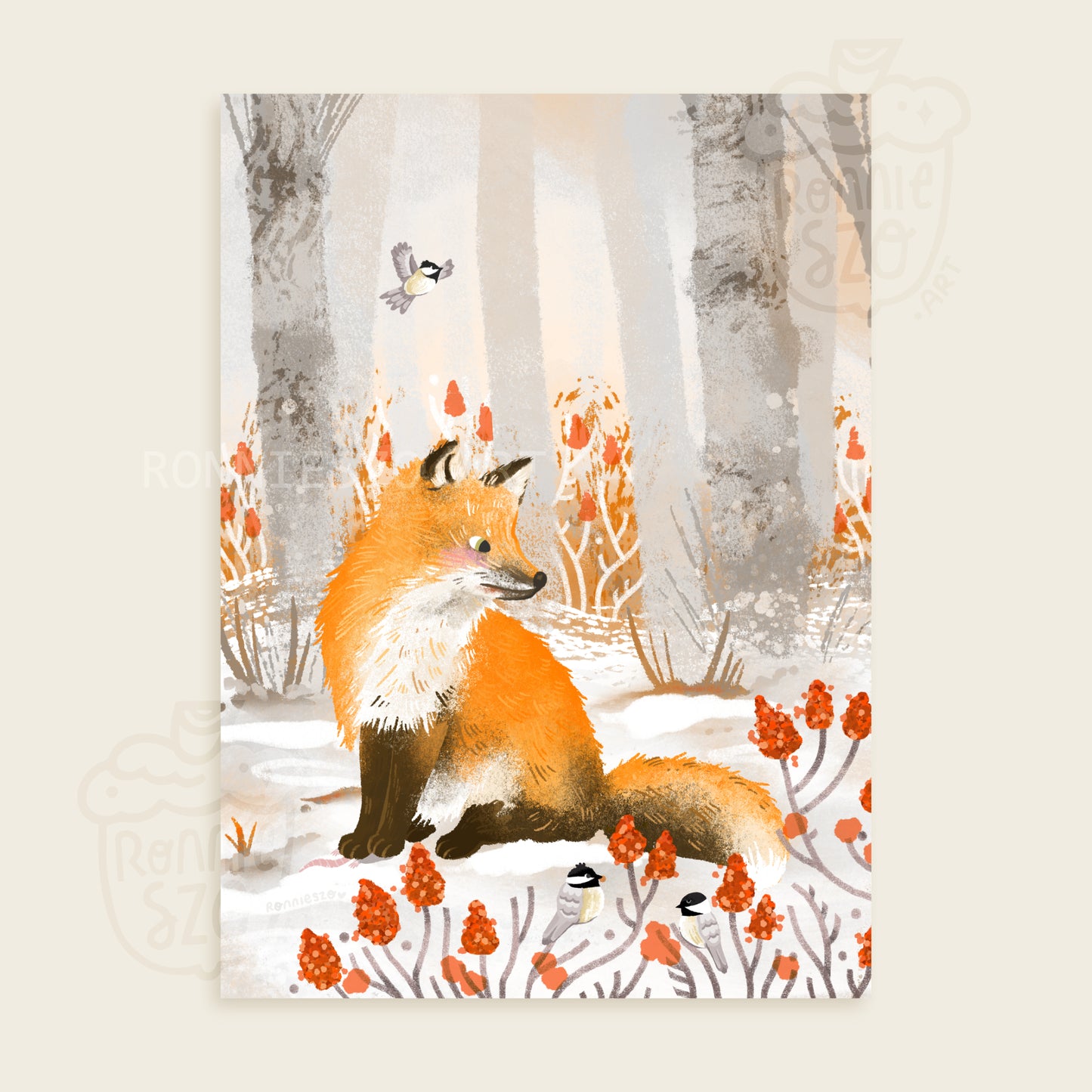 Winter Fox Print