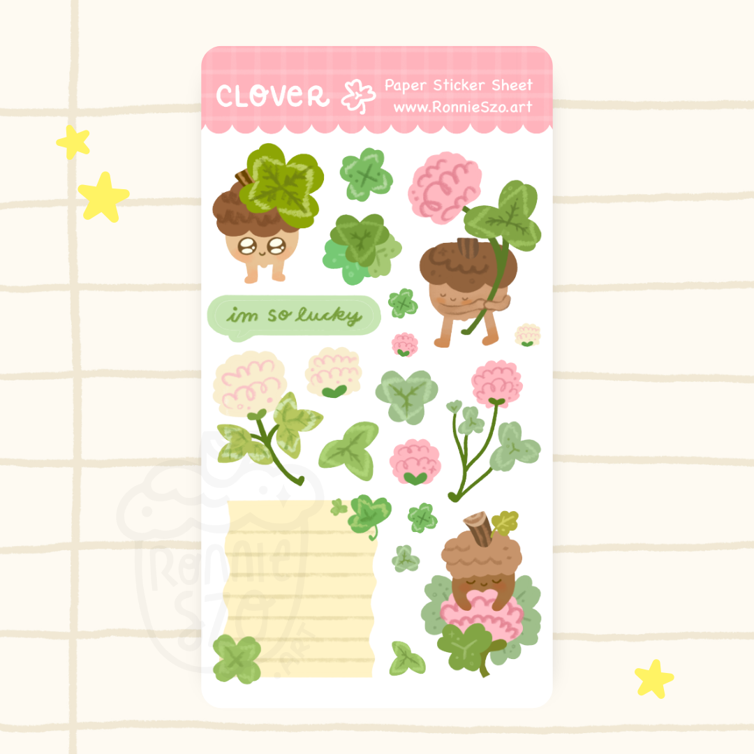 Lucky Clovers Sticker Sheet