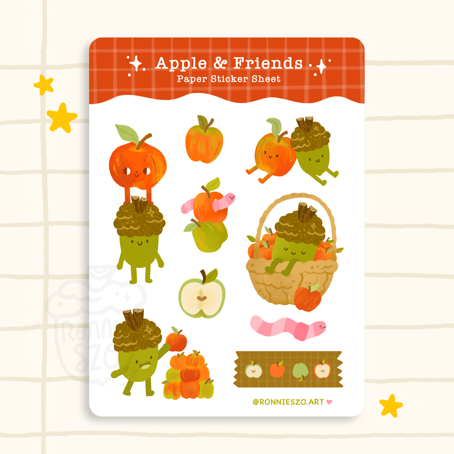 Apple & Friends Sticker Sheet