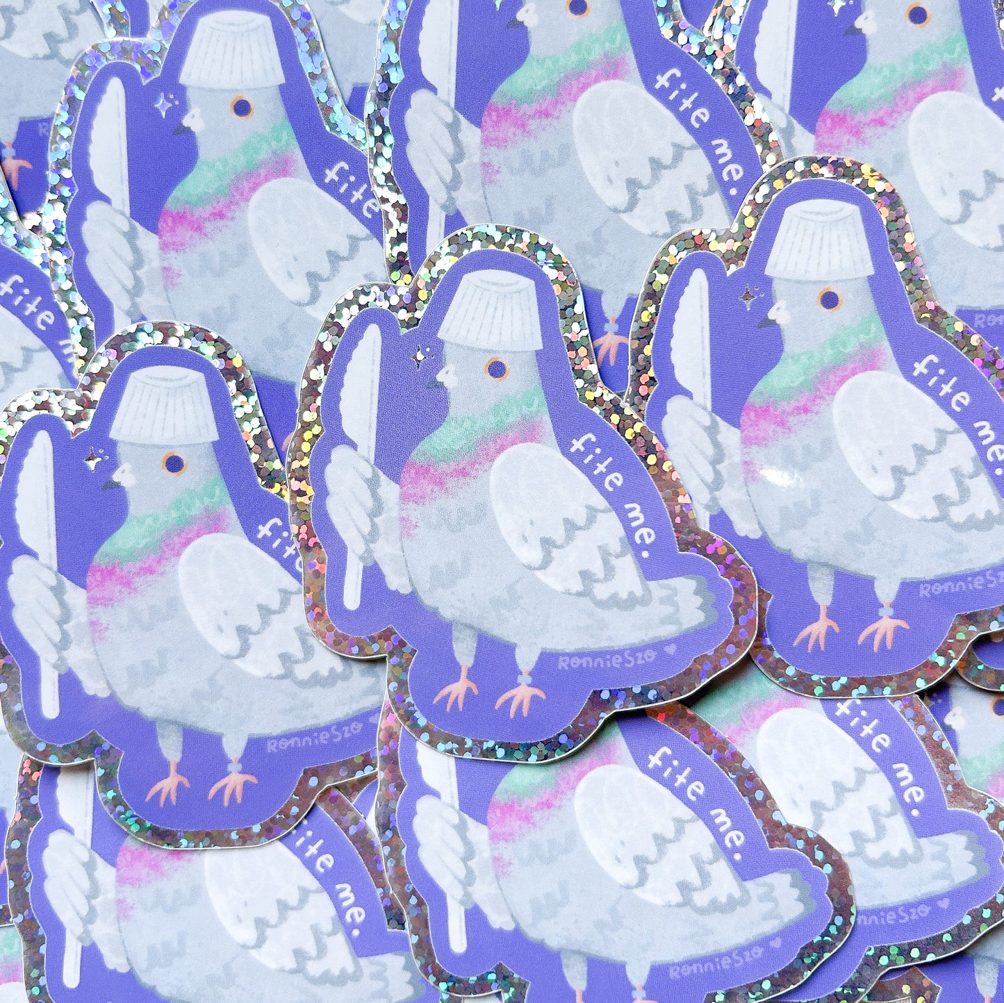 Fight Me Funny Pigeon Sticker