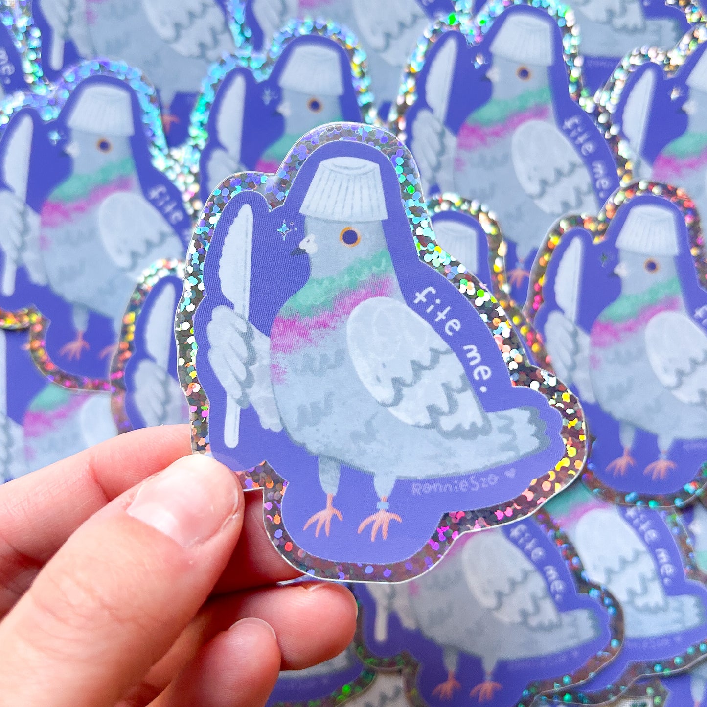 Fight Me Funny Pigeon Sticker
