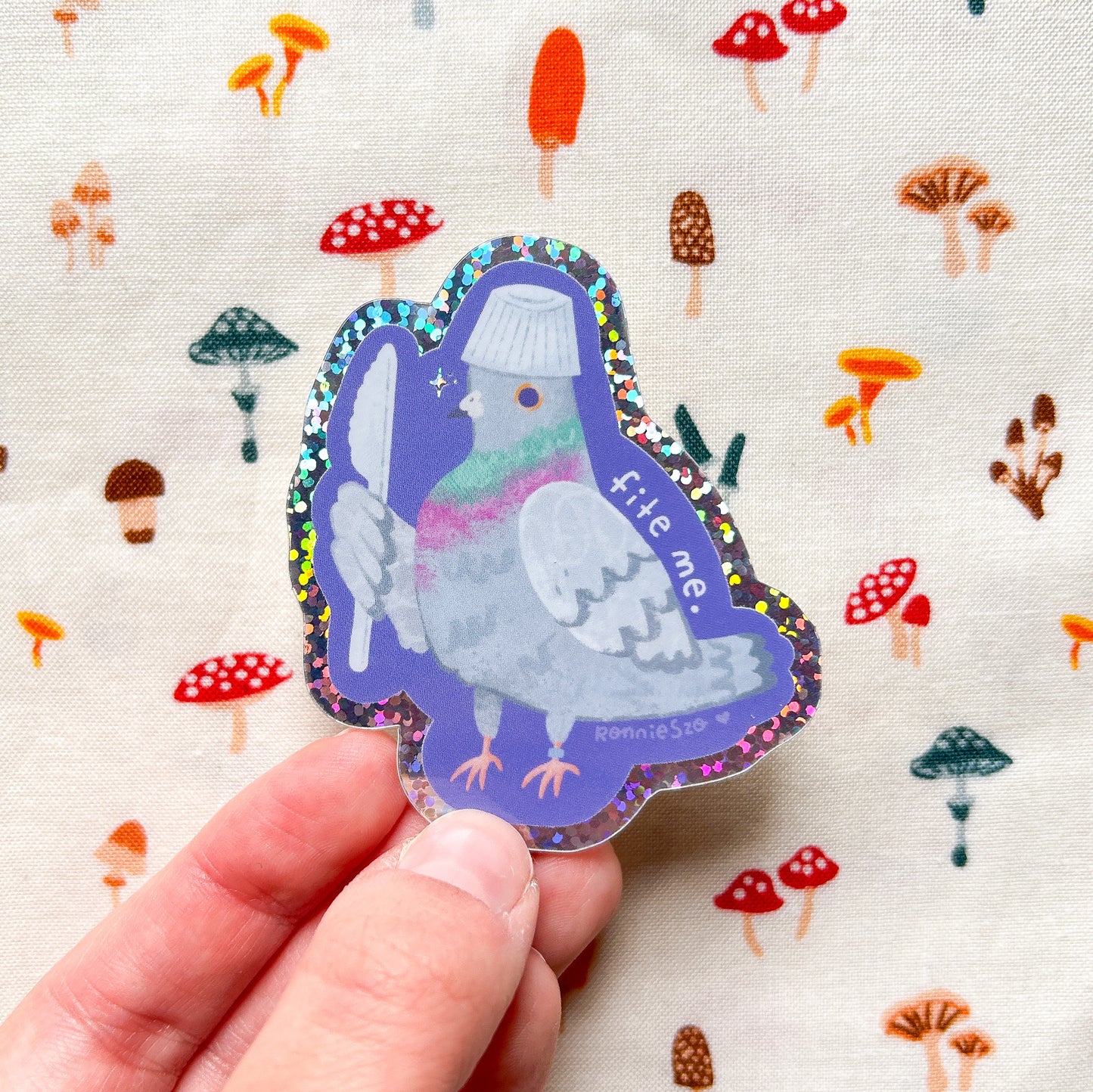 Fight Me Funny Pigeon Sticker