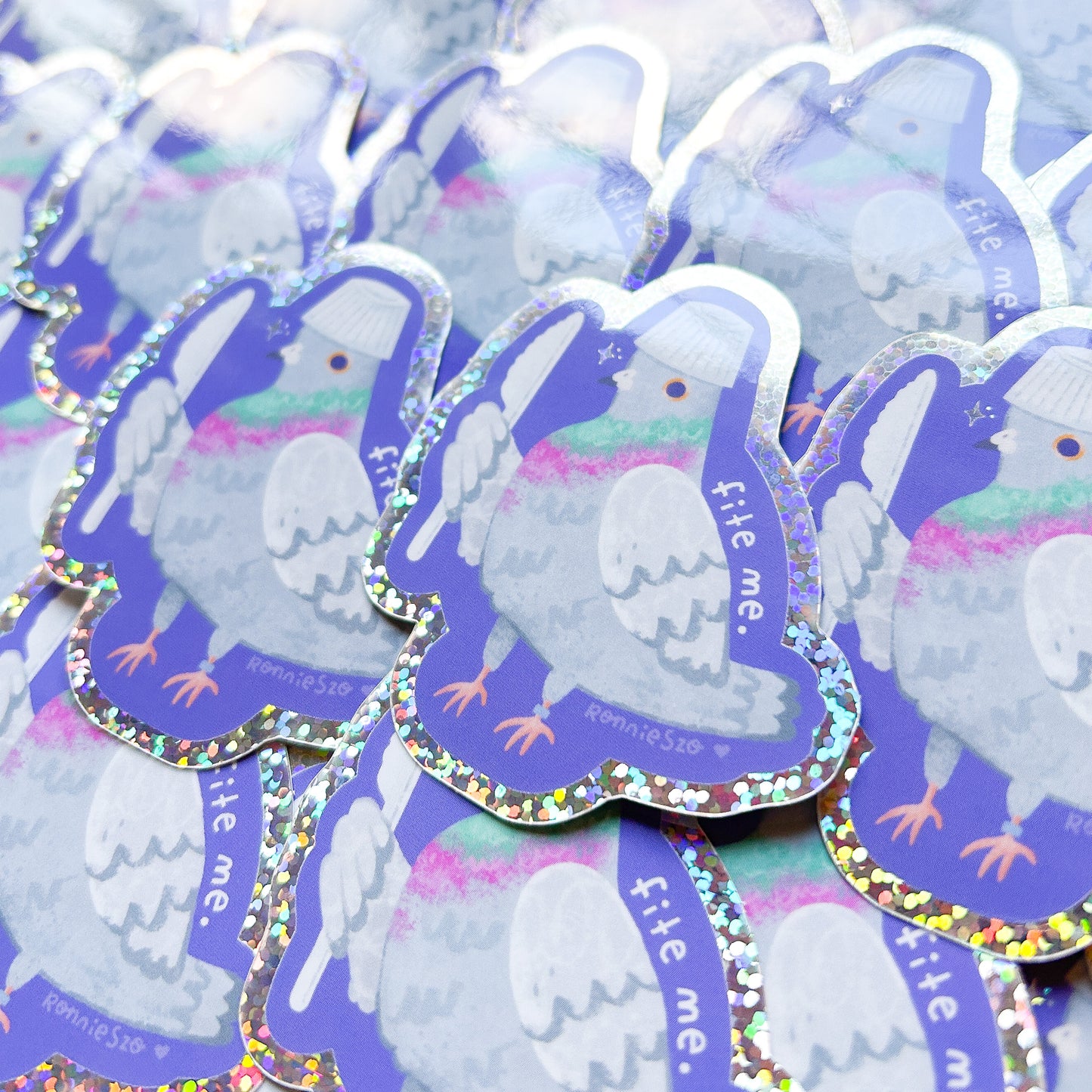 Fight Me Funny Pigeon Sticker