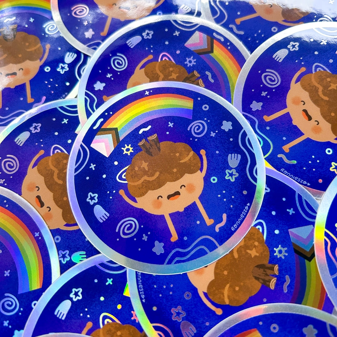 Pride Space Acorn Sticker