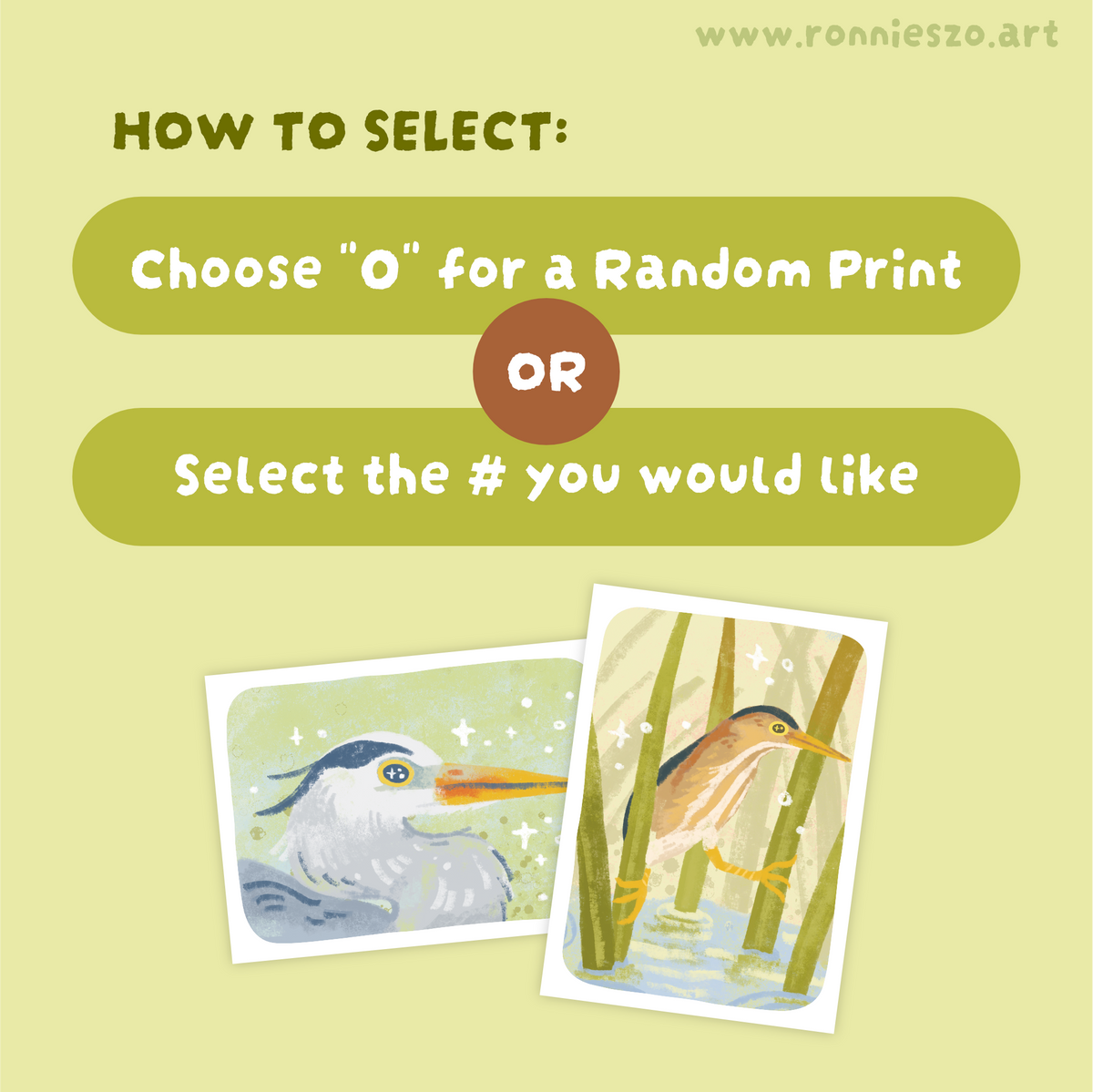 Mystery Mini Prints: HERONS