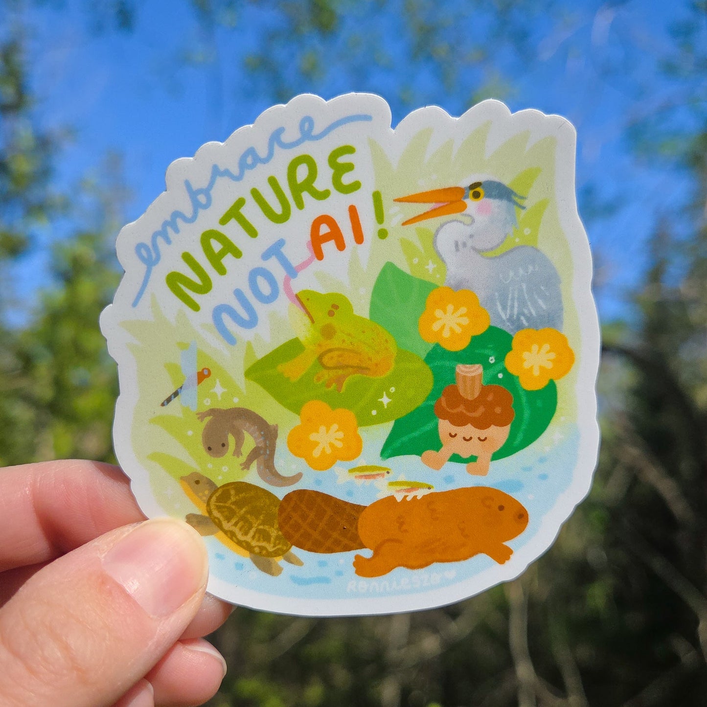 Embrace Nature not AI Sticker