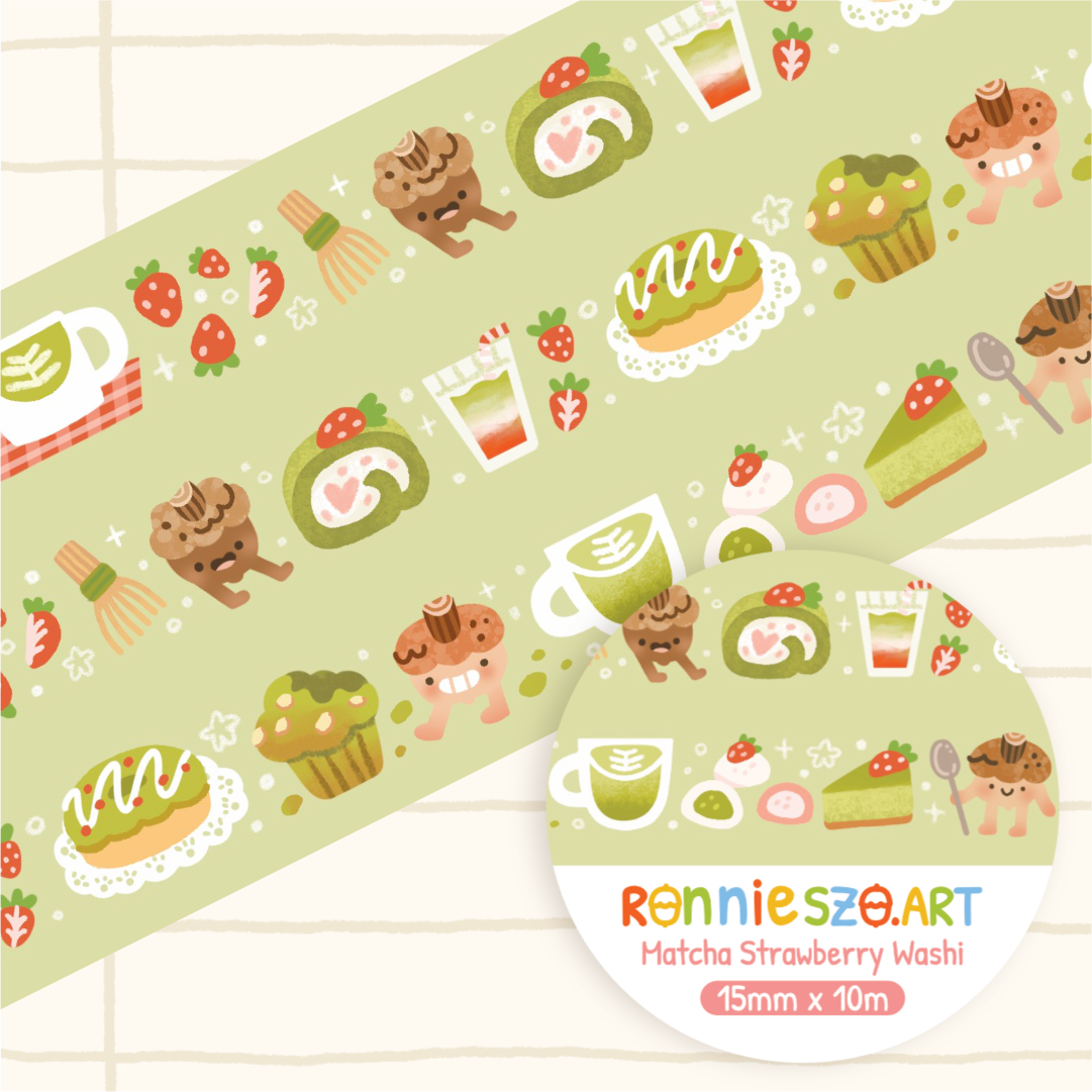 Strawberry Matcha Washi Tape