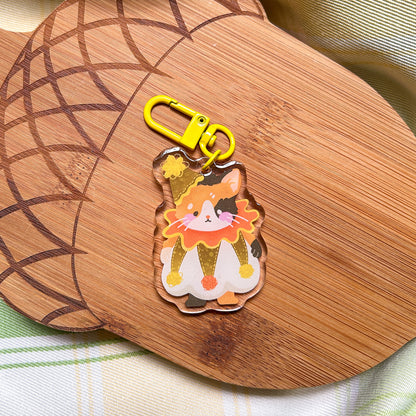 Calico Kitty Clown Charm