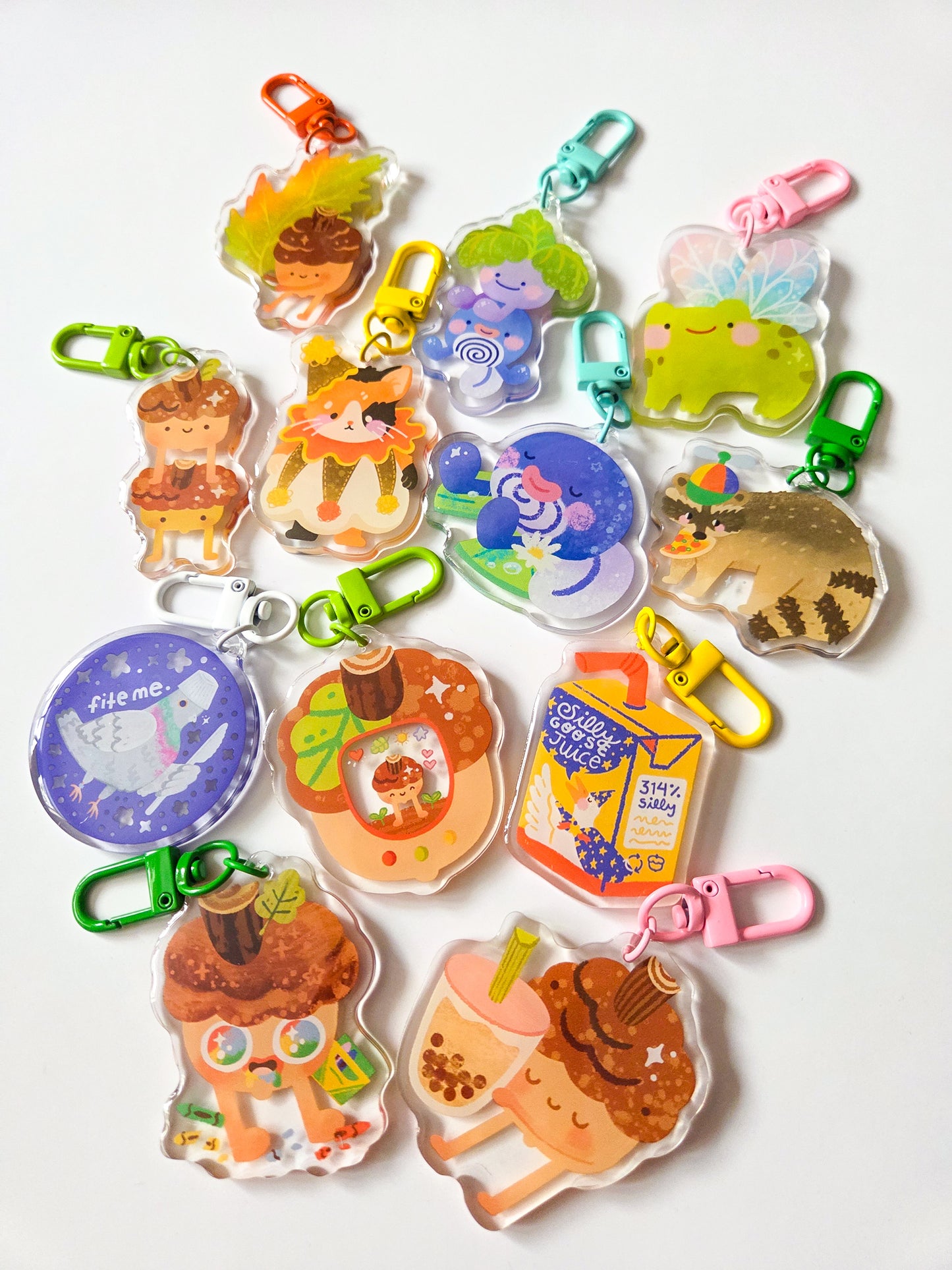 Raccoon Pizza Keychain