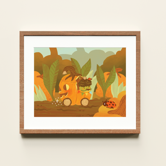 Pumpkin Acorn Car Print