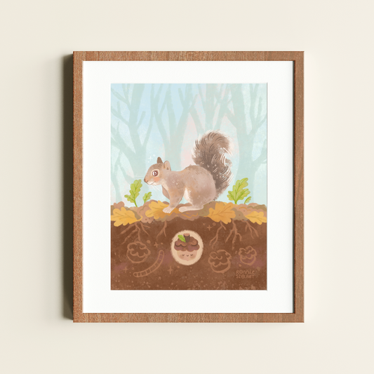 Squirrel Forest Print