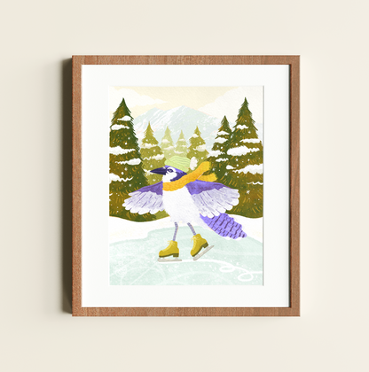 Bluejay Ice Skating - 8x10 Print