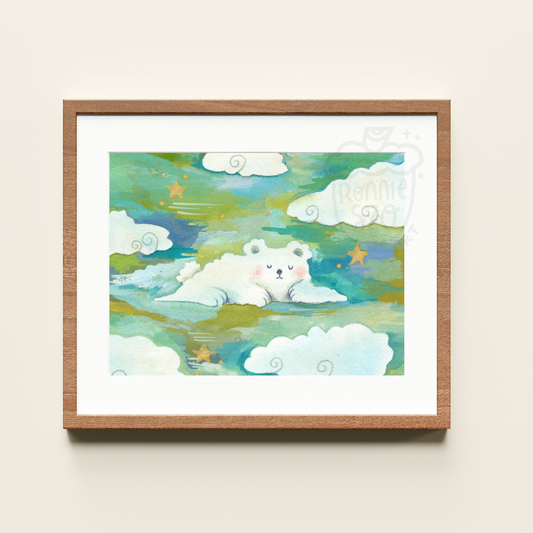 Sleepy Cloud Bear - 8x10 Print