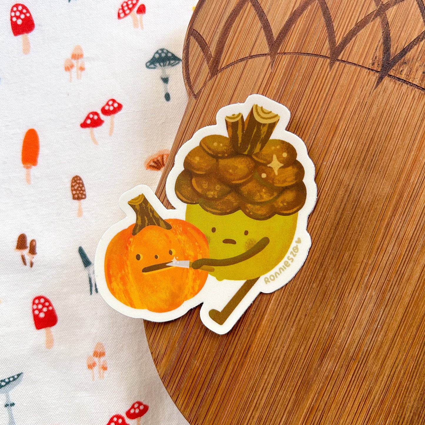 Acorn Pumpkin Knife Vinyl Sticker