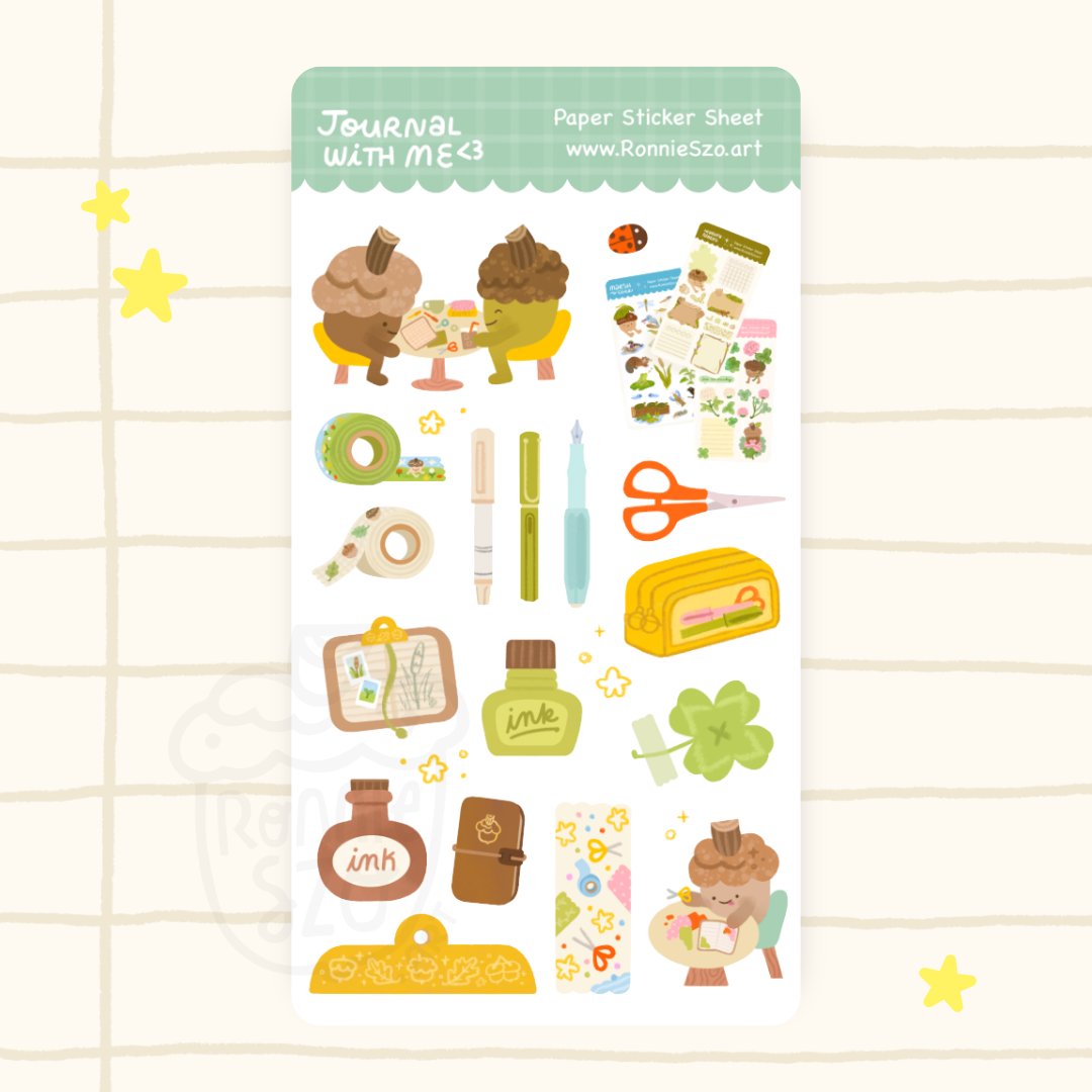 Journal with me Sticker Sheet