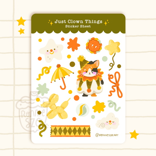 Just Clown Things - Paper Sticker Sheet