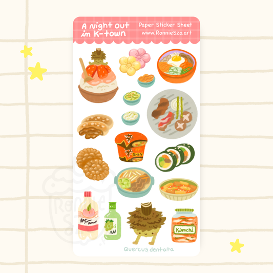 Korean Food Sticker Sheet