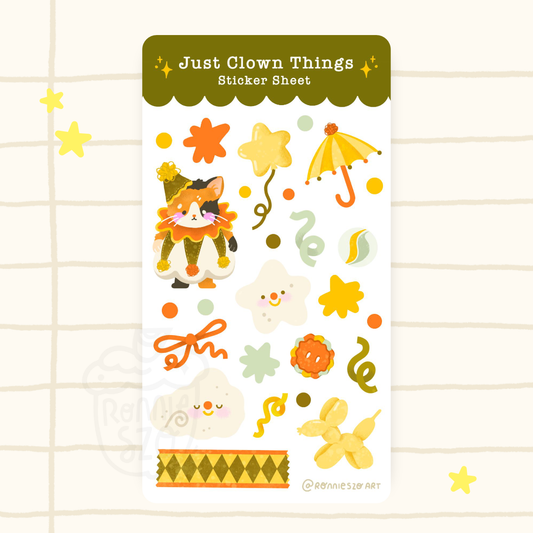 Just Clown Things - Paper Sticker Sheet