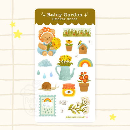 Rainy Garden - Paper Sticker Sheet