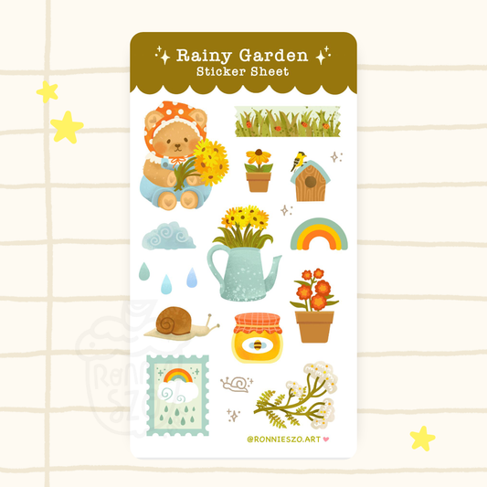Rainy Garden - Paper Sticker Sheet