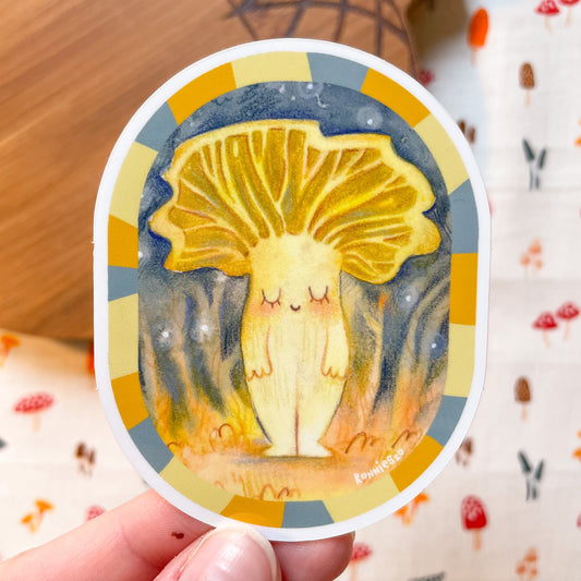 Chanterelle Mushroom Vinyl Sticker