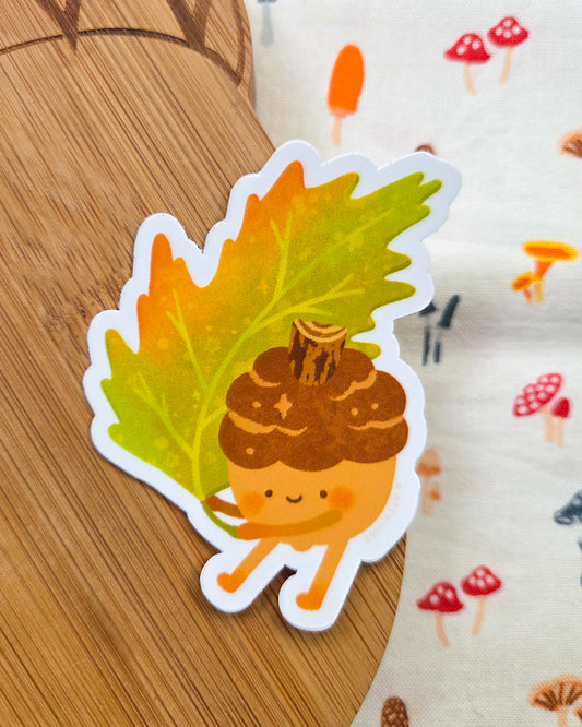 Fall Leaf Acorn Sticker
