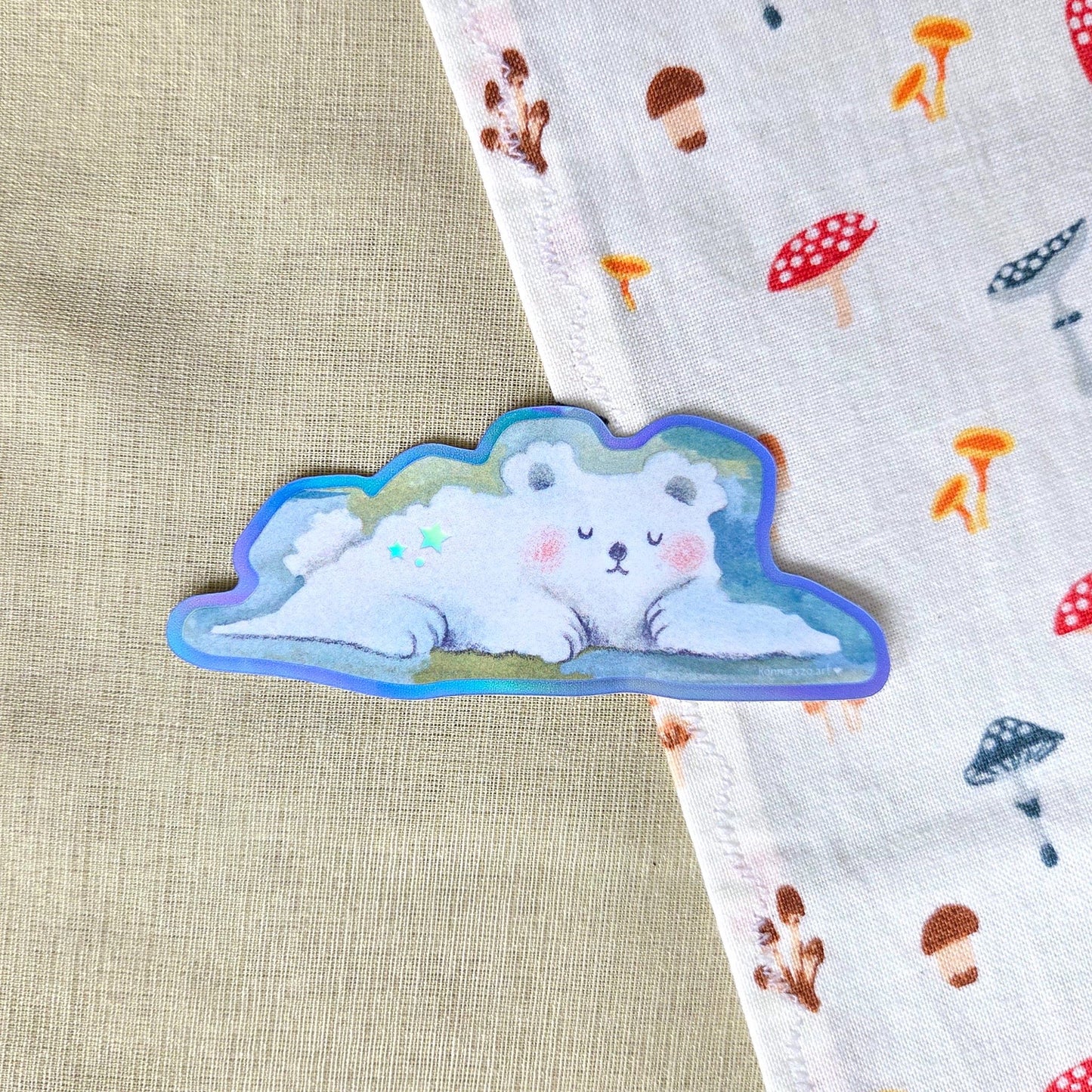Holo Cloud Bear Vinyl Sticker