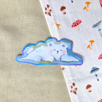 Holo Cloud Bear Vinyl Sticker