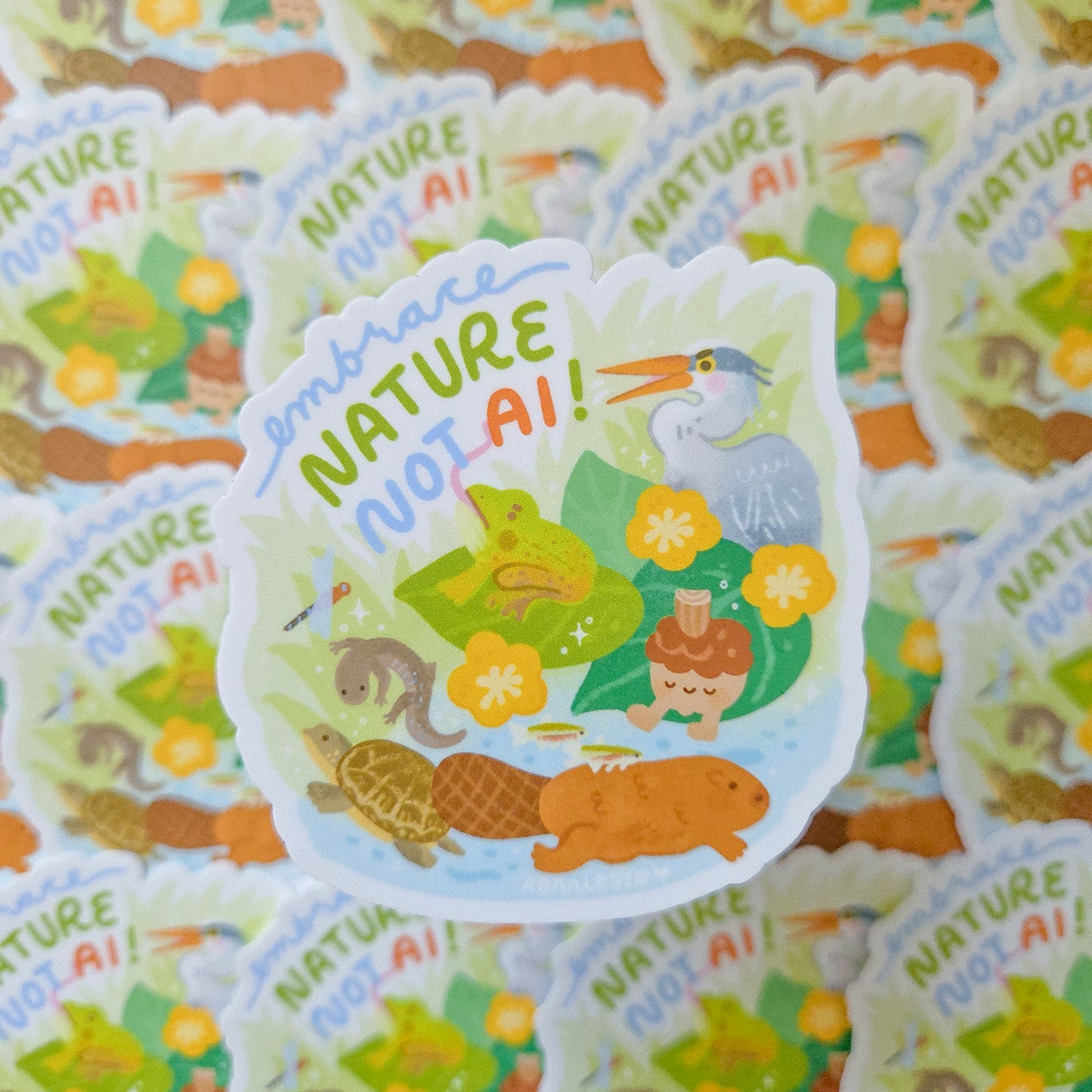 Embrace Nature not AI Sticker