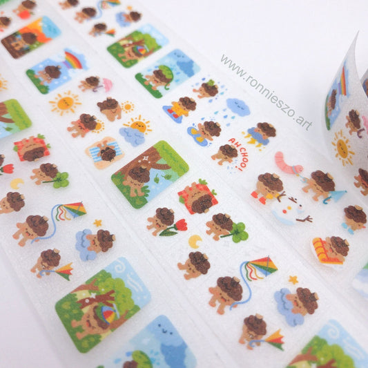 Weather Acorns Glitter Sticker Roll