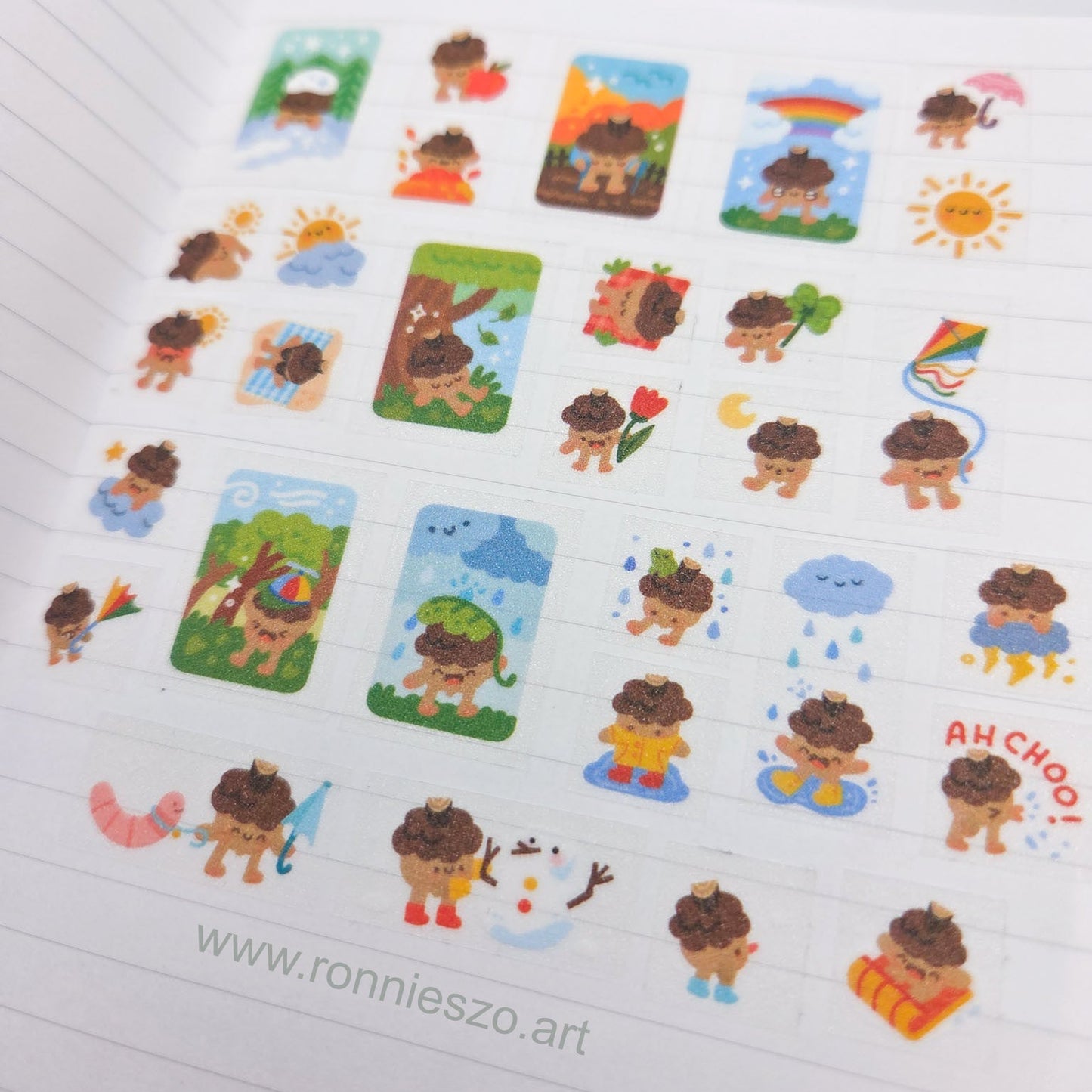 Weather Acorns Glitter Sticker Roll