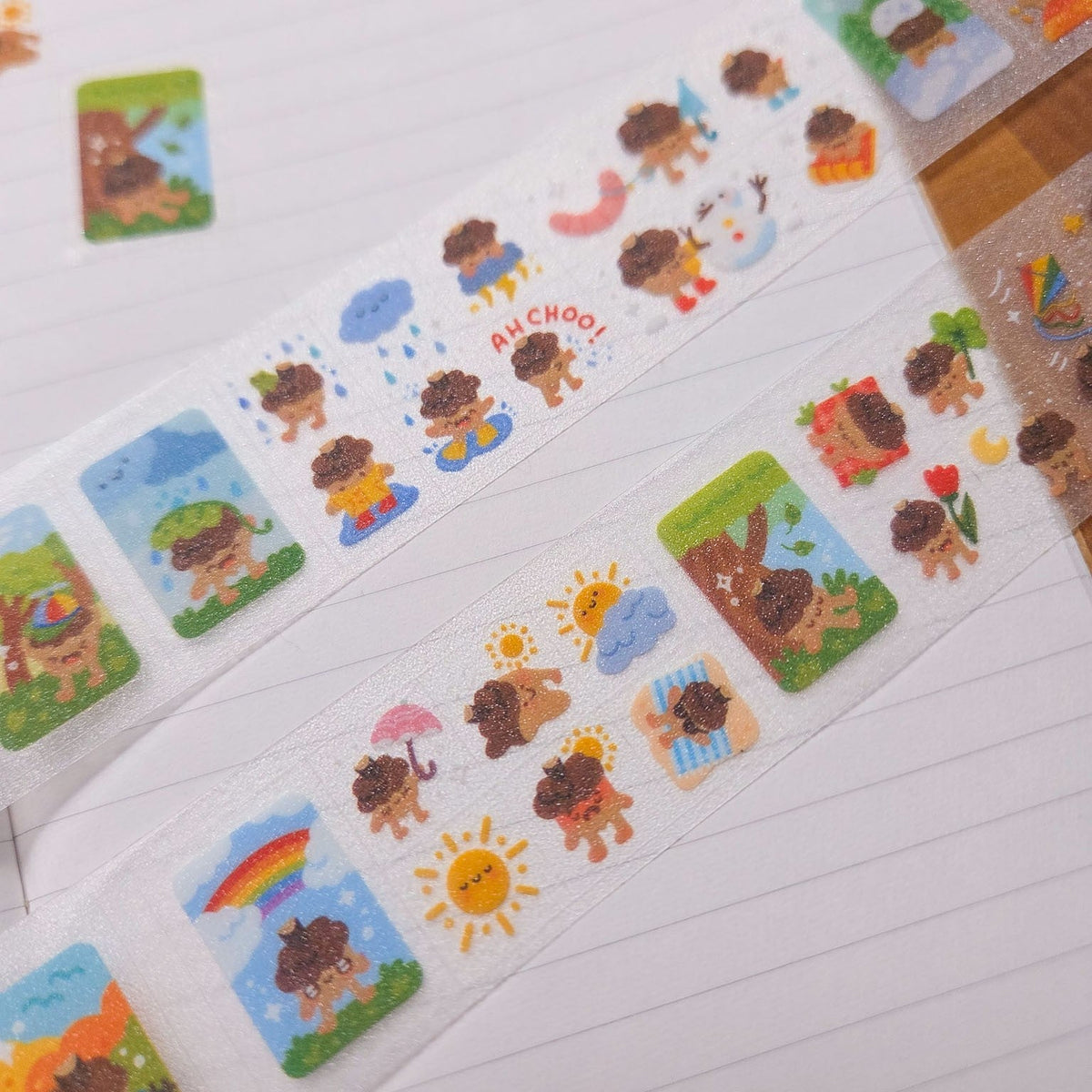 Weather Acorns Glitter Sticker Roll