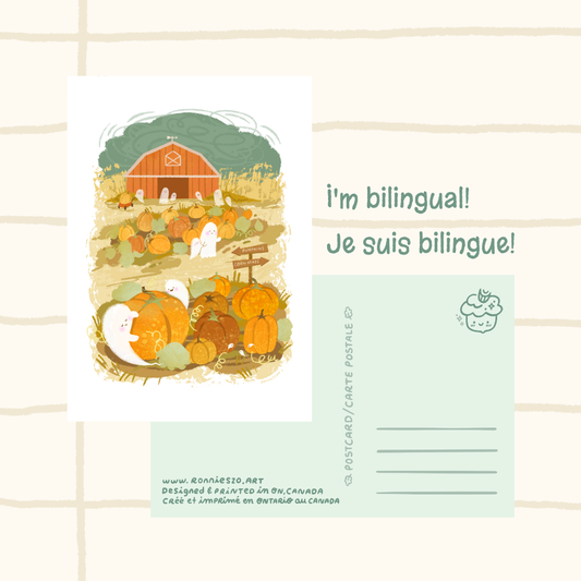 Pumpkin Ghost Patch Postcard