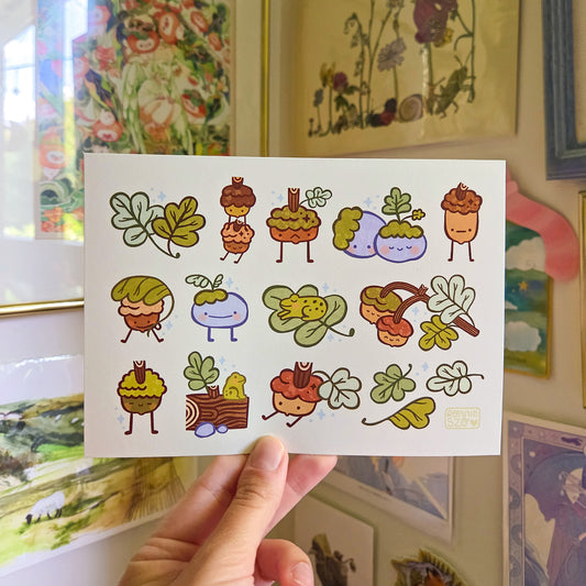 Acorn Friends Art Print